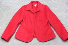 Chico's Blazer Size 1 Red Hook Eye Jacket Suit Coat