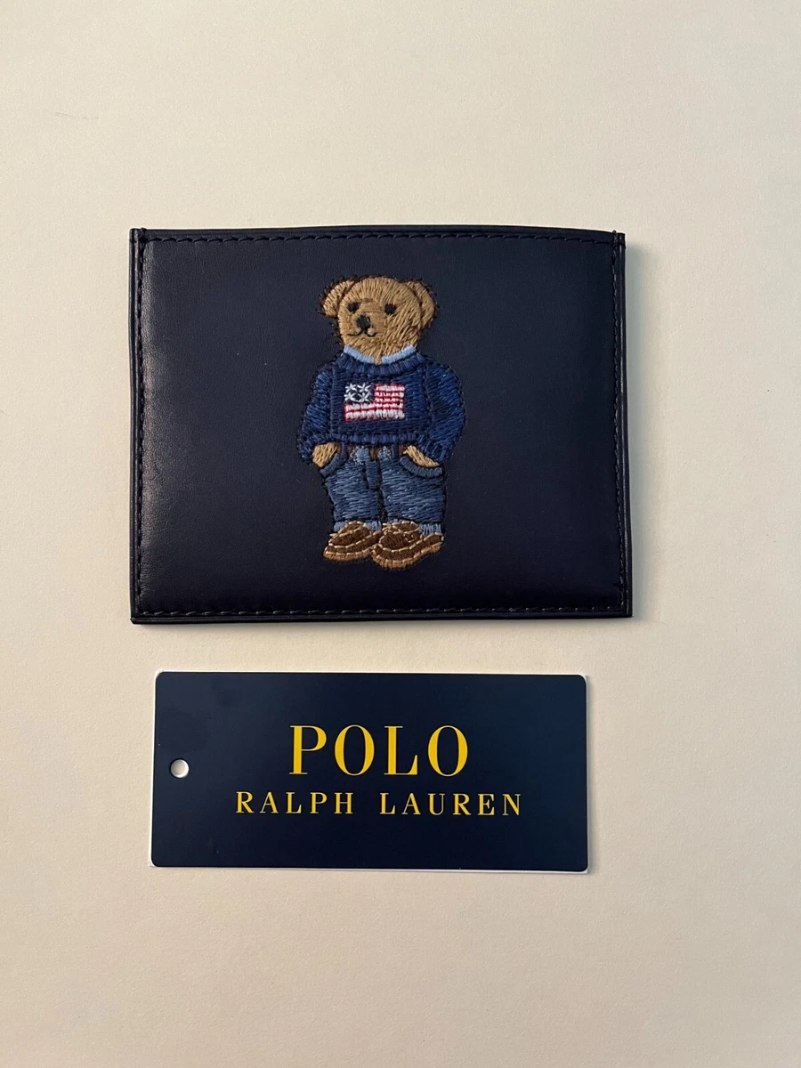 Polo Ralph Lauren coin purse with bear logo in white