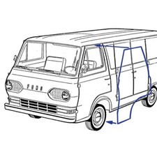 Door Seal Kit Front Doors 1961-67 Ford Econoline C1uz-8920530-pr