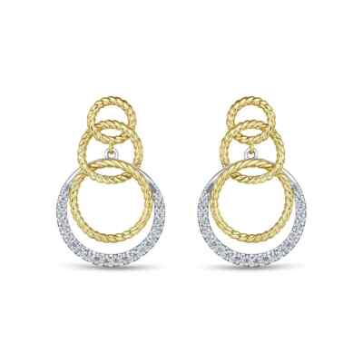 Gabriel & Co. 14K Yellow-White Gold Fashion Earrings EG13437M45JJ