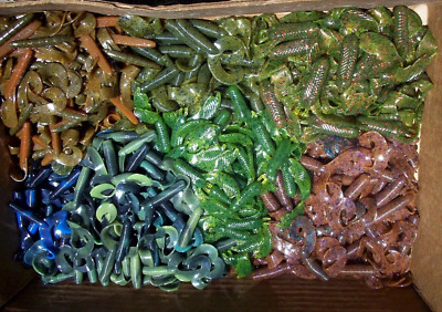 20ct ASSORTED 4'' TWINTAIL GRUBS Bass Fishing Double Tail Grub Trailers Jig Baits