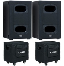 2x QSC KS112 Active 12" Powered Subwoofer 2000W Amplified DJ Sub  2x KS112-CVR