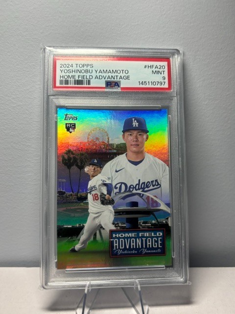 Yoshinobu Yamamoto 2024 Topps Home Field Advantage SP Rookie #HFA-20 PSA 9