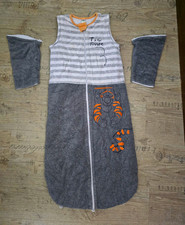 Disney Baby Schlafsack 100+ cm abnehmbare Ärmel grau/weiß gestreift Tigger Pooh