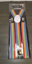 Unisex Clip-on Elastic New "Rainbow" Suspender Ser. Costume Accessories