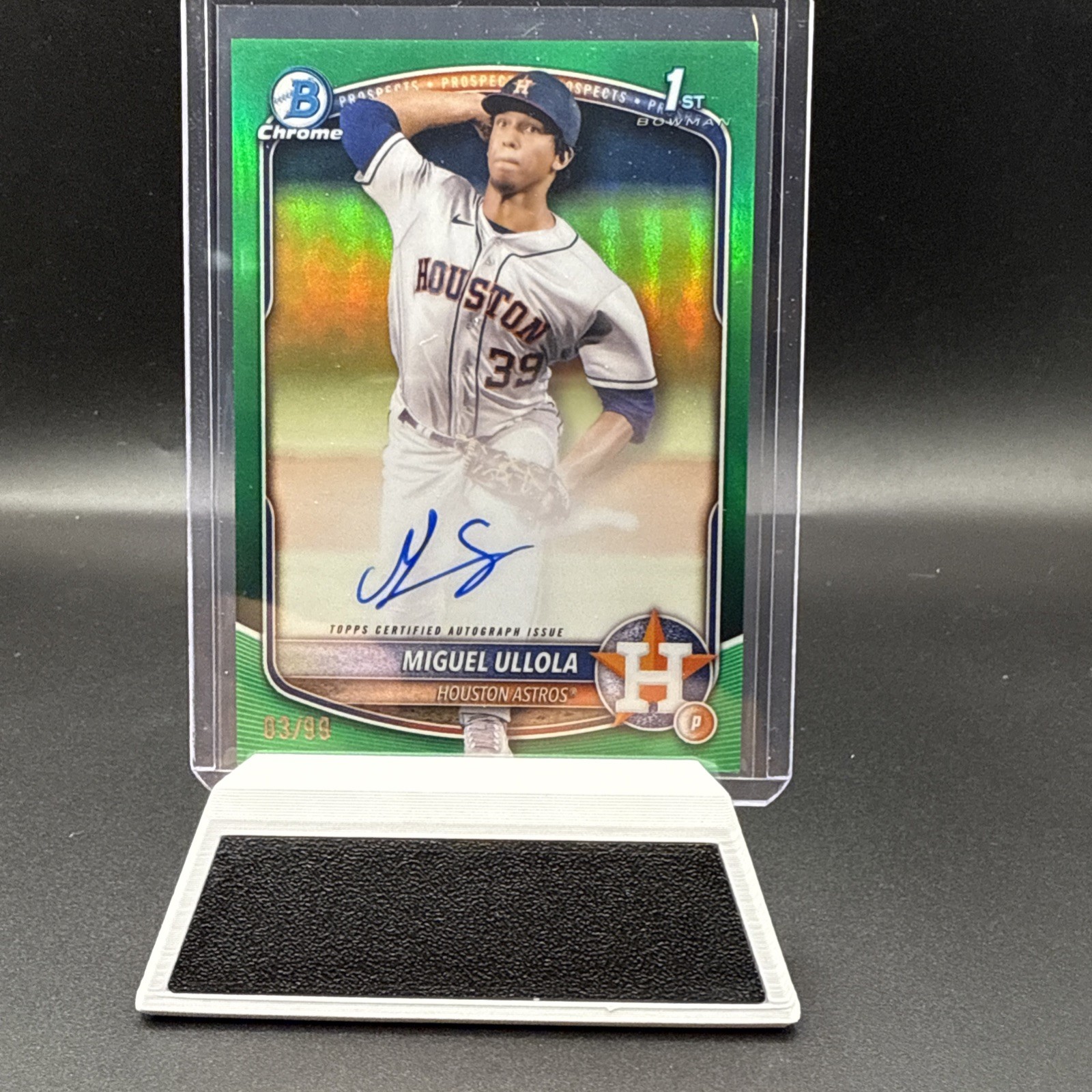 2025 Bowman Chrome Miguel Ullola 1st True Green Refractor Auto /99 CPA-MU