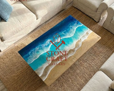 152cm x 76.2cm Personalizzato Resina Epossidica Oceano Legno Table Top Handmade