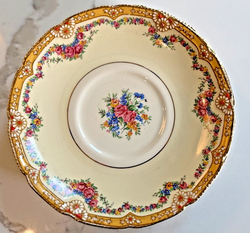 John Maddock & Sons-Royal Ivory- "Henley" Set of 2 Salad Plates Floral Antique