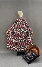 Uzbek ikat chapan/Cotton jacket/Boho ikat coat/Ethnic abaya cape/Tribal kimono