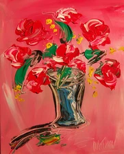 ROSES    CANADIAN Painting  -  abstract SIGNED  Original on canvas