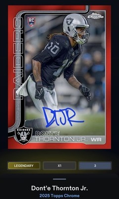 Topps NFL Collect Digital 2025 Dont e Thornton Jr 5cc Rookies Signature