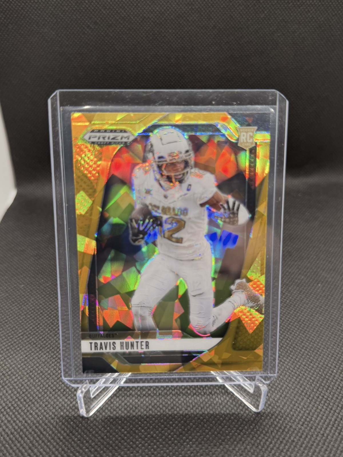 2025 Travis Hunter Prizm Draft RC #21 Gold Cracked Ice Prizm Hot 