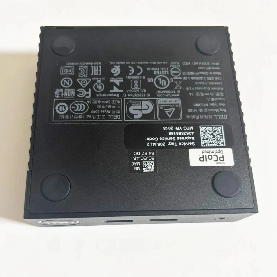 Lote de (5) Terminal SSD Dell N10D WYSE 3040 Atom X5 Thin Client 8gb con adaptador Foto 4 de 4