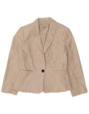 Hobbs Damen 1 Knopf Blazer Jacke UK 10 Small Beige Flachs AC15