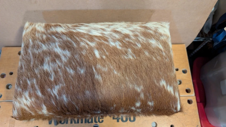 Винтажный ручной работы воловья кожа и рог ноги табурет 15 1/4 «Lx 9 1/2» w x 9 3/4» h - Изображение 2 из 4