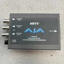 AJA HD10AM Dual Rate HD/SD 8 CH AES Embedder / Disembedder No PwrCrd Used