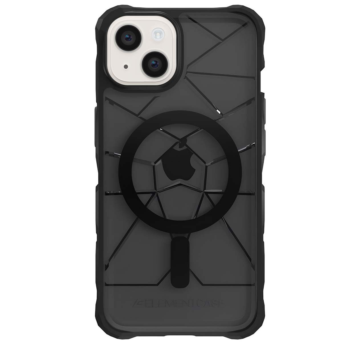 Coque iPhone 14 Plus noire antichoc à motif géométrique élégant