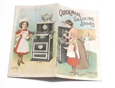 Ringen Stove Co Quick Meal Gasoline Advertising Drawing Book Unused St Louis MO