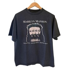 Marilyn Manson Vintage 90s Believe Tour Black Reprint T-Shirt