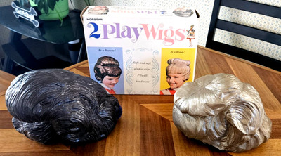 RARE HTF VINTAGE NORSTAR 1960s PLAY WIGS SOFT PLASTIC 2 IN BOX USA