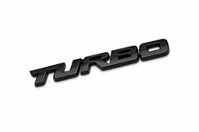 Adesivo Auto Turbo Nero 3D Metallo Badge Tuning Racing Universale Cromato