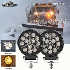 Snow Plow 4 Amber Waring Led Work Light Truck Tractor Headlight Tractor Suv Utv Snow Plow 4 Amber Waring Led Work Light Truck Tractor Headlight Tractor Suv Utv