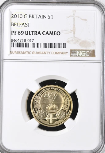 2010 £1 Belfast Pound NGC PF69 Proof Royal Mint Great Britain