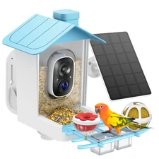 Smart Bird Feeder with Camera Solar Powered, Birdfeeder Cam for Outside, AI S...