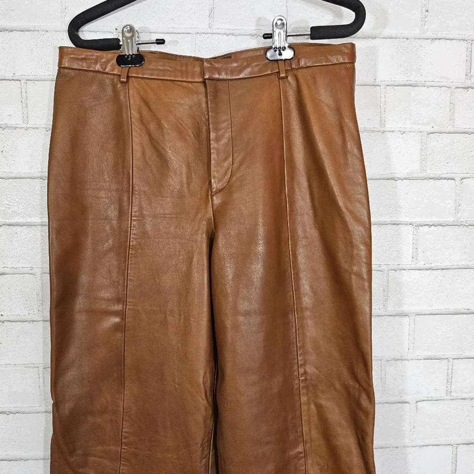 Pantalones Banana Republic Vintage Cuero Camel Talla 20 Foto 3 de 4