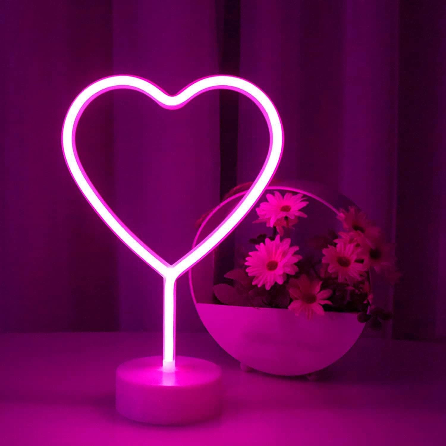 Insegna Luminosa Cuore LED - Lampada d'Arredo Moderna per Camera