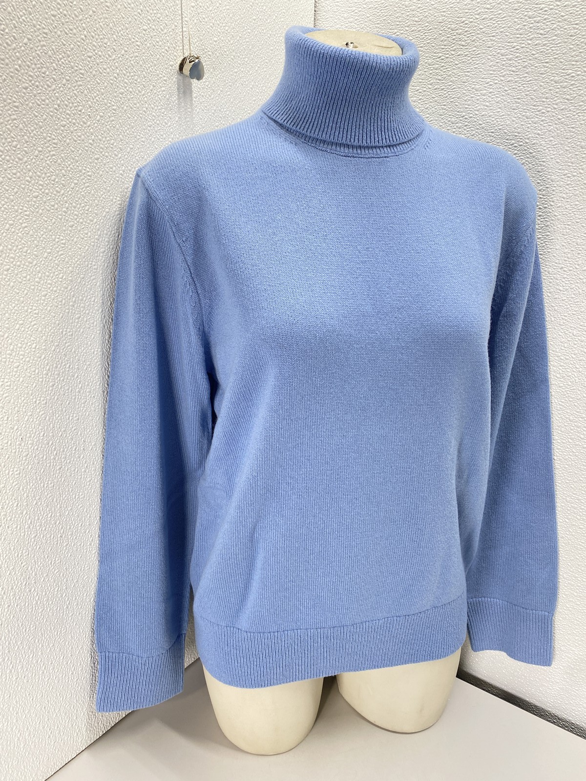 Michael Kors Womens Soft Cashmere Turtleneck Sweater Size L Lake Blue thumbnail 3