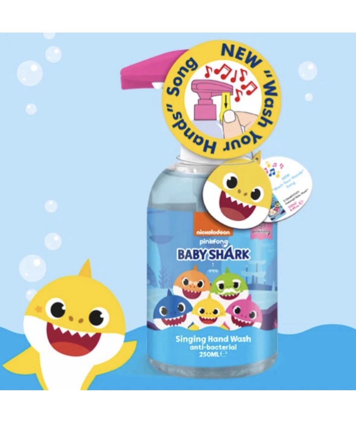 Baby Shark Singing Hand Soap Hand Wash 250ml Musical Fun Encourages Hygiene