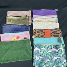 Ipsy Glam Bag Lot of 10 New 1 Light Use Empty Make Up Bags Variety zippered