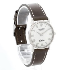 Rolex Cellini 5115/9 White Jubilee Dial 18k White Gold Midsize Watch 3