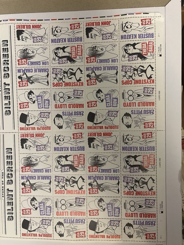 US SCOTT  SHEET OF 40 SILENT SCREEN STARS STAMPS 29 CENT FACE MNH $11.60 Face