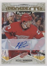 2018-19 Upper Deck Parkhurst Prominent Prospects Gold Michael Rasmussen Auto m8n