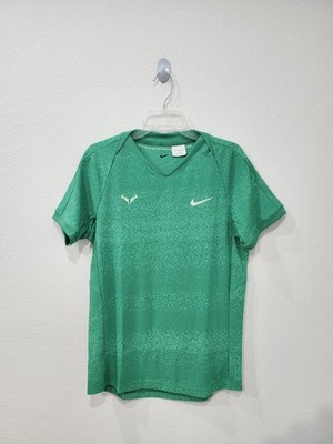 Nike Rafael Nadal Custom Athlete Issued Tennis Shirt Green FD5407-324 Nw no Tags