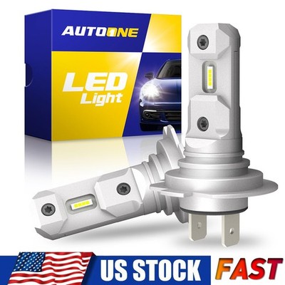 2X AUTOONE LED High/Low Beam Kit H7 Bulbs Super Bright 6500K Plug&Play Wireless
