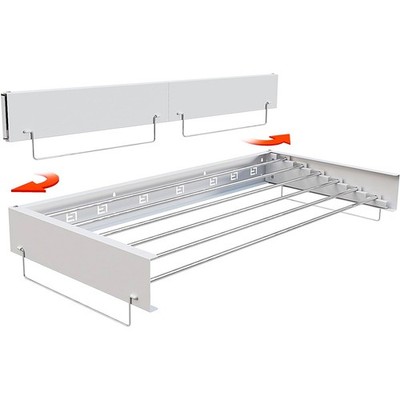 Foldable Wall-Mounted Drying Rack 5 Rods Heavy-Duty Stainless Steel Laundry Rack