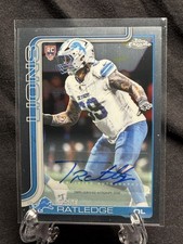 2025 Topps Chrome Football Tate Ratledge Rookie Autograph Lions 