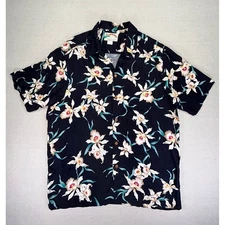 Vintage Paradise Found Men's XL Rayon Hawaiian Shirt Aloha R-12 Button Floral