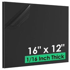 ABS Plastic Sheet 1/16 Inch Thick - 16" X 12", 2 Pack Black Plastic Sheet Rigid
