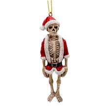 Scary Santa Claus Skeleton Halloween Skull Christmas Ornament