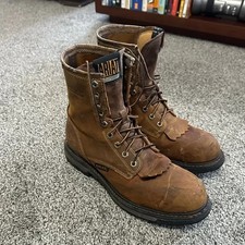 Ariat WorkHog 8" Composite Toe Work Boots Brown Leather. Men  s Size 10D.