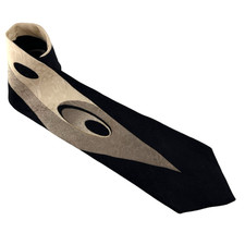 Emilio Pucci Cravatta Uomo Vintage Artistica Astratta Nera Seta Italiana USA