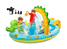 SULIFEEL Dinosaurs Inflatable Play Center Kiddie Pool with Slide an... Fast Ship