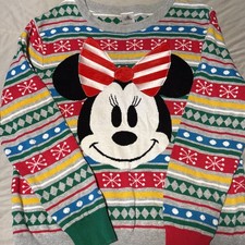 2018 Disney Minnie Mouse Family Holiday Christmas Sweater Size Large