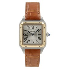 Cartier Santos Dumont Large Silver Dial Steel & 18k Rose Gold 31mm WA2A0011