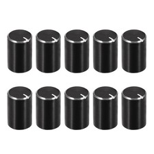 10pcs Potentiometer Knob Knurled Shaft Black Aluminum 6mm Shaft Dia 10mmx15mm