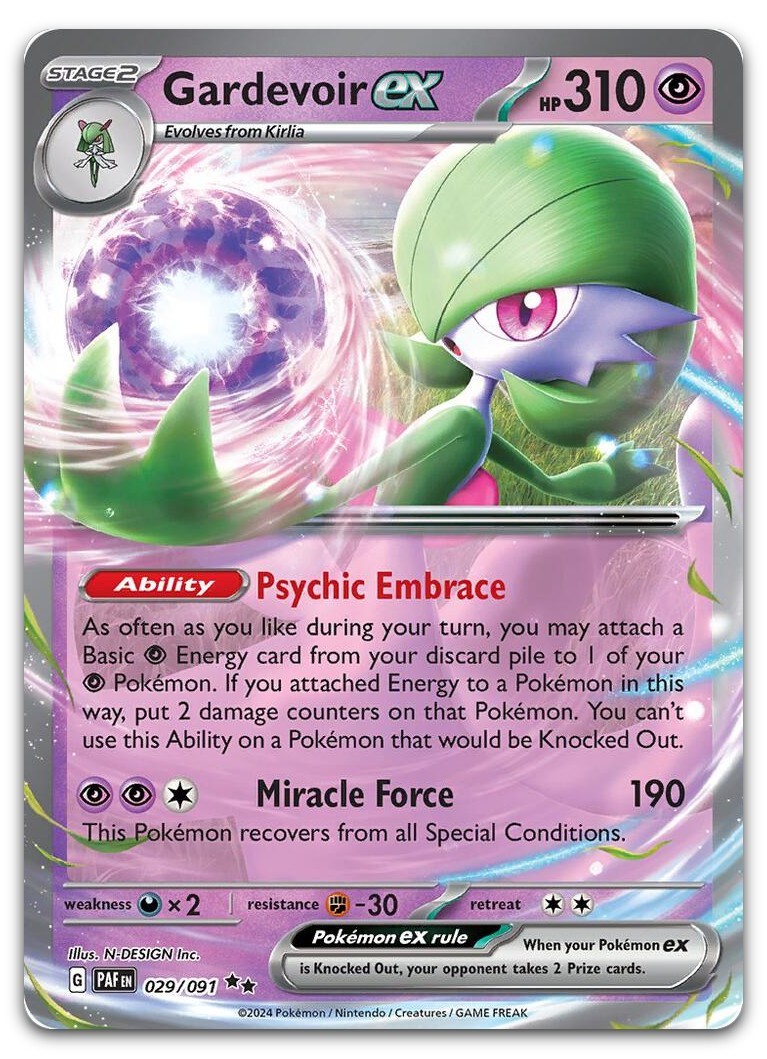 Gardevoir ex - 029/091 #29/91 (Holo) (NM) SV: Paldean Fates PAF Pokemon